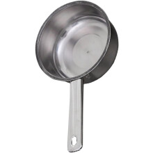 Mestolo per acqua con manico in acciaio inox, paletta ergonomica con manico lungo antiscivolo, in metallo argentato.