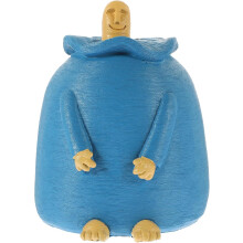 Handbemalte, tragbare, blaue Harzfigur mit Mittelfinger – Geschenkidee