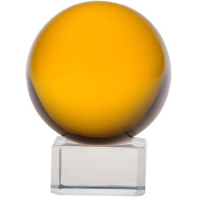 Decorative Crystal Ball Amber Crystal Ball with Base Easy to Place Compact Homewarming Desktop Decor