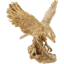 Goldene Adler-Skulptur aus Kunstharz, realistische Tischdekoration für Weinschränke