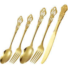 Edelstahl-Besteckset, westliches Besteck, 5-teilig, zart, leicht, praktisch, unverzichtbar für die Küche