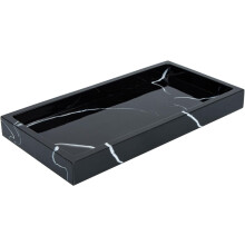 Dekorative Ablageschale in Marmoroptik, schwarze Tinte, für Schreibtisch und Badezimmer