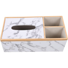 Praktischer und sicherer Taschentuchboxhalter mit Mehrgitterdesign, Marmoroptik, aus synthetischem Material, schlichtes Design, Wohnaccessoire