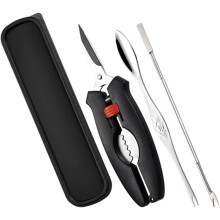 Krabbenbeinschere und -gabel-Set mit sicherem Griff und rutschfestem Design, robustes Meeresfrüchte-Werkzeugset aus Kunststoff und Metall
