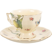 Latte-Becher, Keramik-Teetassen mit Untertasse für Kaffeetrinkbecher, Accessoire für Teepartys, Kaffeetasse