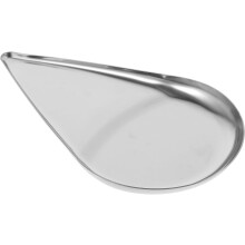 Schmuckaufbewahrungsplatte aus silberfarbenem Edelstahl in Tropfenform, künstlerisches Design