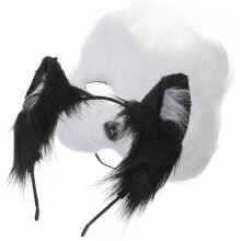 Fuchs-Cosplay-Maske mit flauschigen Ohren und Haarband für Halloween-Kostüme – leichtes und atmungsaktives Design