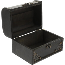 Vintage Schmuckkästchen aus schwarzem Holz, Aufbewahrungsbox für Schmuck auf dem Schreibtisch