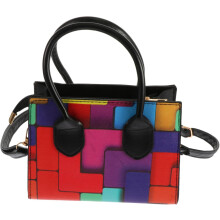 Umhängetasche mit Kette, Regenbogenstreifen-Design, stylische Schultertasche für Damen