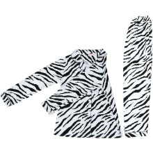 Zebra impressão de manga longa pijama conjunto para mulheres, leve primavera outono lapel colar casa lazer desgaste