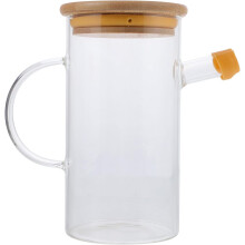 Ölflasche aus Glas, Gewürzflasche, praktischer Ölhalter mit Deckel, Design aus Glas, Holz oder Kunststoff, für die Küche