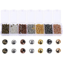 Set mit 2 mm großen, galvanisierten Eisenperlen für die Schmuckherstellung (DIY), gemischtes Eisenperlen-Set