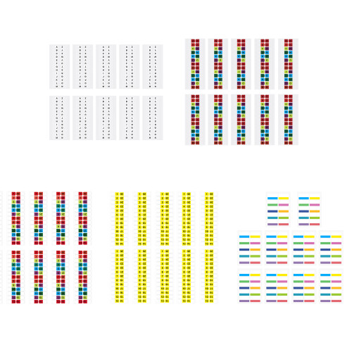 10 Sheets Colored PET Plastic Index Tabs-Color numbers 1