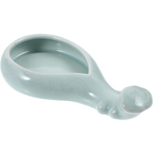 Tintero de cerámica, portapinceles, pequeño plato de tinta para caligrafía, porcelana azul celadón para juego de pinceles y plumas.