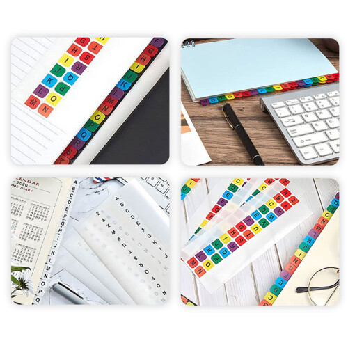 10 Sheets Colored PET Plastic Index Tabs-Color numbers 2