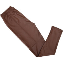 Damen Leggings in Lederoptik, schmal geschnitten, dehnbar, figurbetont, braun, Größe XL, Freizeitkleidung
