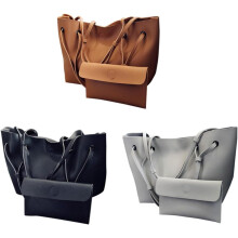 Retro-Tragetasche aus PU-Leder, Schultertasche mit kleinem Kosmetiktäschchen, lässige schwarze Damenhandtasche