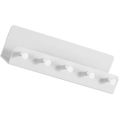 White Wall Mounted Key Holder Solid Pp Material Extra Storage Key Organizer