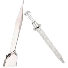Set met roestvrijstalen kralenhouder en edelsteengrijper.