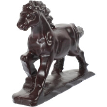 Pferdestatue aus Ebenholz, geschnitzte Skulptur, 14 cm, Tischdekoration, Tierfigur