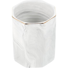 Sechseckiger Make-up-Pinselhalter aus Keramik, vielseitig einsetzbar, polierte Oberfläche, eleganter Schreibtisch-Organizer