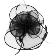 Vintage Feder-Kopfschmuck aus Gaze für Damen, Brauthut, Hochzeitshut, Bankett- und Partykleid-Accessoire, Partyzubehör, Schwarz