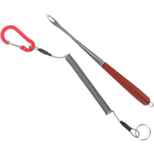 Rozsdamentes acél horgászhorog-eltávolító fa nyéllel 18 cm-es horgászhorog-eltávolító eszköz