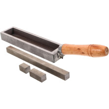 Molde para fundir lingotes de plata con mango de madera, molde de hierro de 18 cm (7 pulgadas) para joyería.