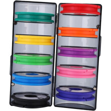 Aufbewahrungsbox für Angelschnur, Silikonhalter, tragbarer Angelrollen-Organizer, Regenbogenfarbener Spulenhalter