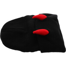 Crochet Demon Cap Warm Knit Beanie with Horns for Women Men Outdoor Adventures and Halloween Party Wear Black