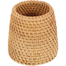 Dekorativer Stiftehalter aus Rattan, Stifteaufbewahrungseimer für den Schreibtisch, Tischdekoration und Schreibtischorganizer