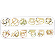 DIY-Fingernagelornamente: Metallkette, Strass-Nagelschmuck, Maniküre-Anhänger für Partys und Events