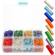 Bunte Glasperlen (Bugle Beads) – DIY-Material, lose Perlen mit großem Loch für die Herstellung von Armbändern und Ohrringen