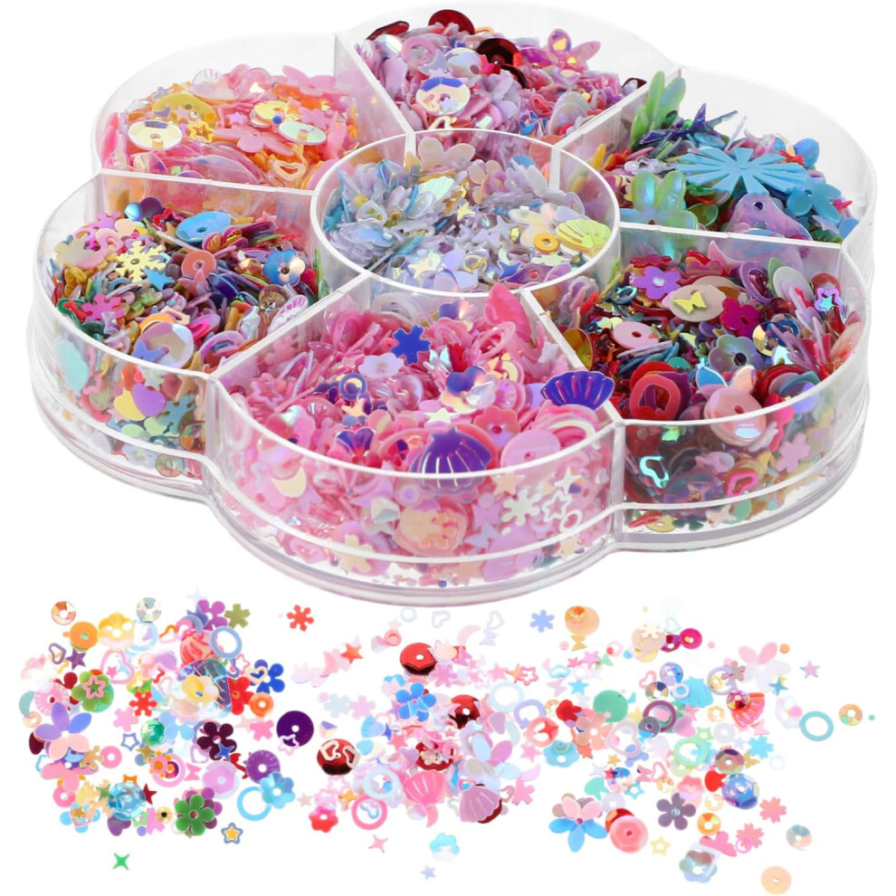 Hkhbjs Holographic Sequins And Craft Jewels For Diy Embellishments, Multi-Color Iridescent Flat Sequins