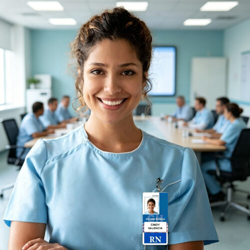 Waterproof Vertical Acrylic Nurse Identification Badge-Pink 2