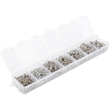 1 Schachtel DIY-Schmuckzubehör Offener Biegering Schlüsselring-Set Weißes K-Metall