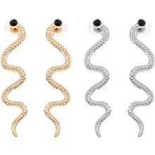 Schlangenförmige Ohrhänger aus Silber für Damen, kreativer, langer Ohrhänger-Schmuck