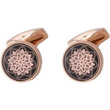 Coppia di gemelli da polso color oro rosa per camicia da uomo, accessori decorativi per abbigliamento, bottoni da manica alla moda adatti