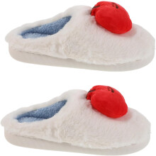 Kuschelige Plüsch-Apfelpantoffeln für Damen und warme, flauschige Hausschuhe mit Cartoon-Frucht-Design, leicht