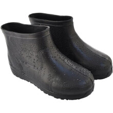 Verdickte, niedrige Regenschuhe, schwarz, abriebfest, rutschfest, säure- und laugenbeständig, stabiles Fersendesign