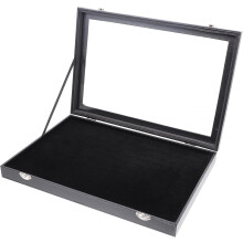 Ring-Präsentationsbox, Ring-Organizer mit Fächern, Deckel, Schmuck-Organizer, Ausstellungsschale, Schmuckaufbewahrung