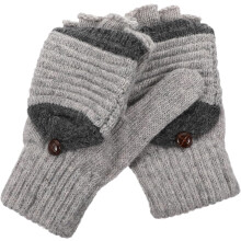 Gestrickte warme Damenhandschuhe, wandelbare Halbfingerfäustlinge für Winter und wärmenden Komfort