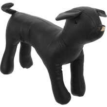 Pu Leather Dog Mannequin Model Black S Size Self-Standing Pet Clothing Display Stand