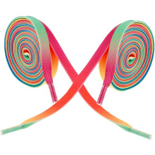 Flache, regenbogenfarbene Schnürsenkel für Sport- und Freizeitschuhe, aus gewachstem Polyester