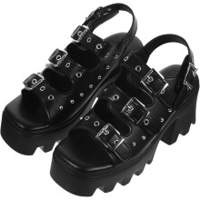 Punk-Nieten-Sandalen mit dicker Sohle für Damen, stylische High Heels, modische römische Schuhe