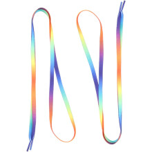 Bunte, elastische Schnürsenkel mit Farbverlauf, flache Regenbogen-Schuhaccessoires für Sneaker und Canvas-Schuhe, 120 cm