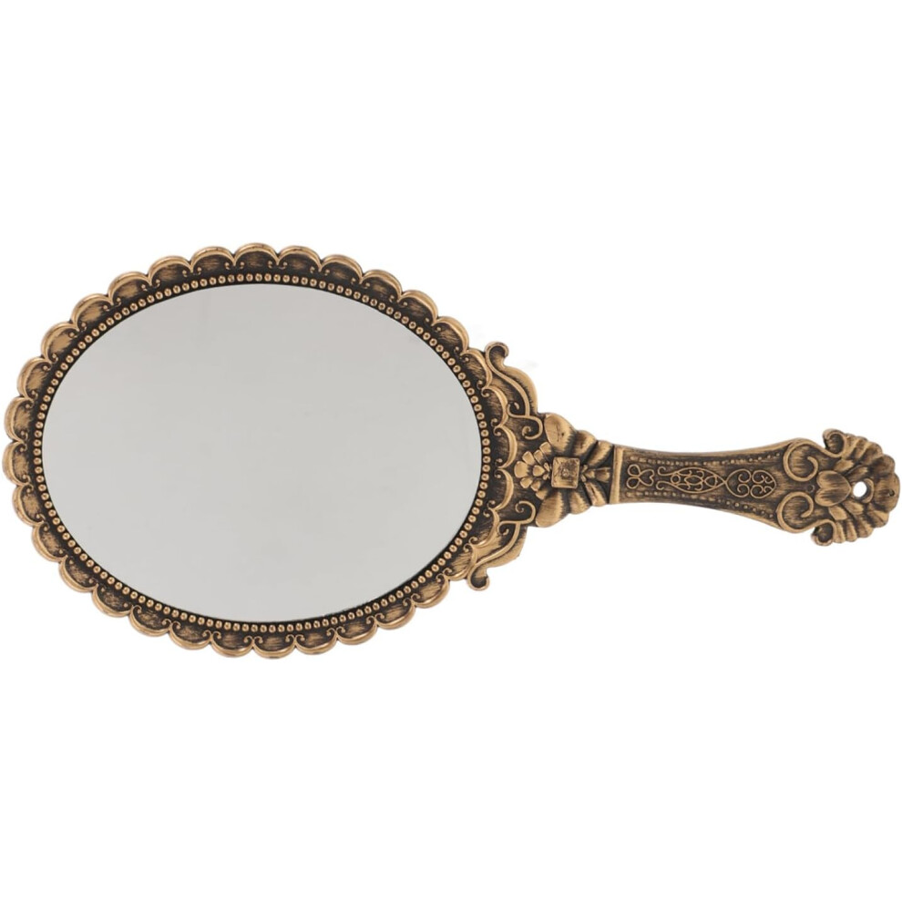 Hkhbjs Vintage Hand Held Mirror With Embossed Floral Design Portable Mini Makeup Mirror