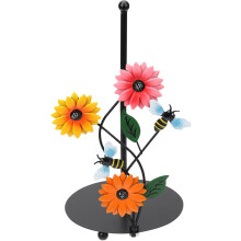 Sonnenblumenförmiger Küchenrollenhalter aus Metall, stehend, robust und kippsicher