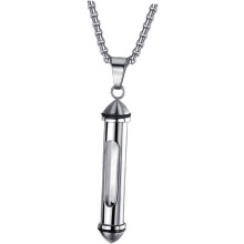 Urnenkette zur Aufbewahrung von Asche – Gedenkschmuck für Herren – Erinnerungsanhänger aus Titanstahl – Unisex
