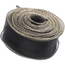 10 Yards schwarzes, transparentes Organzaband mit Goldrand, 35-45 mm breites Polyester-Meerjungfrauenschwanzband